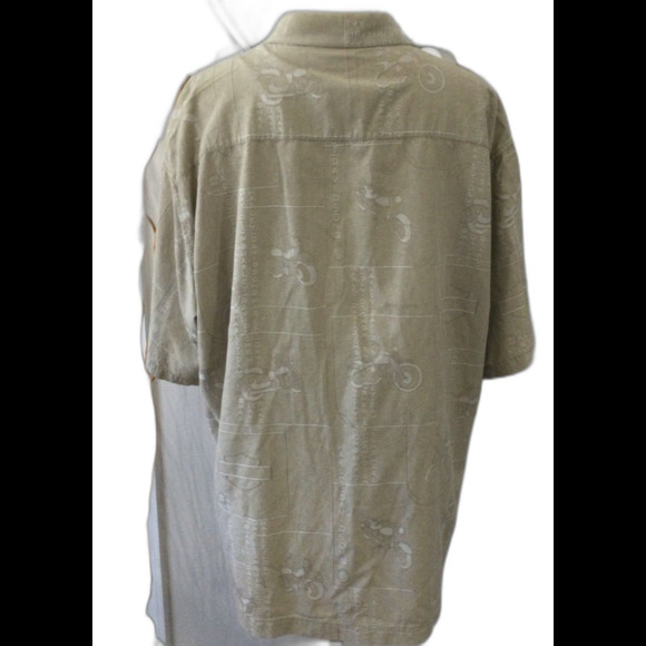 Harley-Davidson Shirt Men's Size XL Color Beige Hawaiian Short Sleeve Shirt - Picture 3 of 8